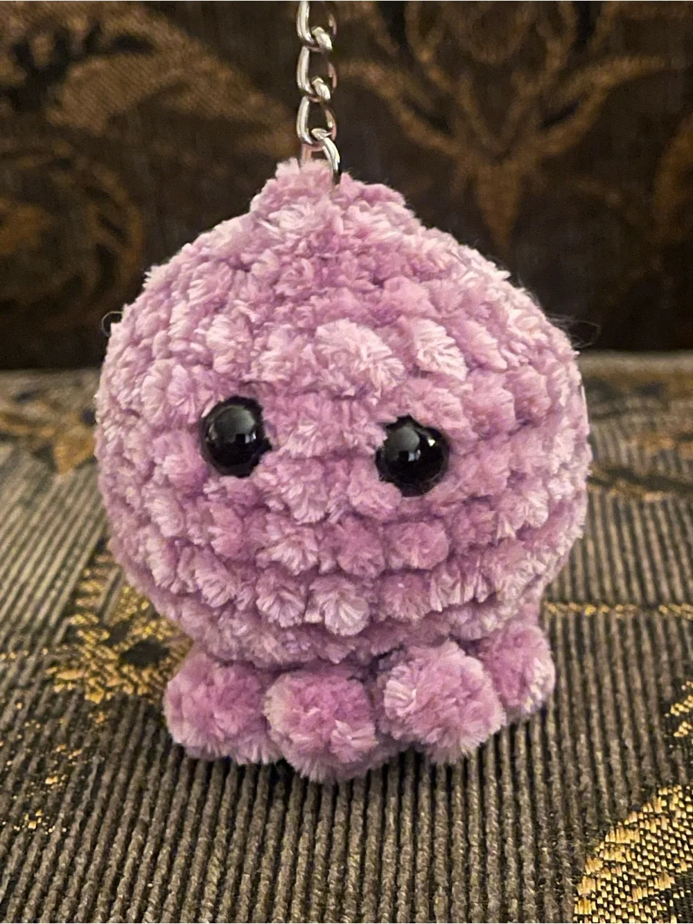 Handmade Plush Lavender Octopus Keychain